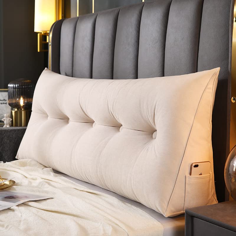 Gray Full Size Wedge Headboard Pillow with Removable Cover V3538