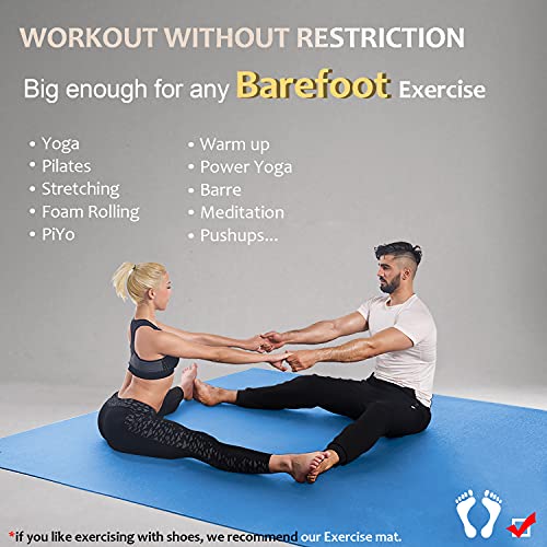 Extra Large 12'x6'x7mm Non-Slip Exercise Mat U7072