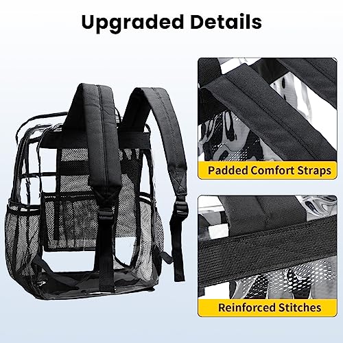 Clear Backpack with Multi-pockets Black G246533