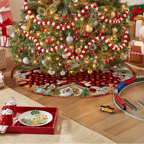 Buffalo Plaid Christmas Tree Skirt 48 Inch K414