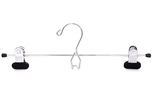 6 Pc Heavy Duty Metal Pants Hangers with Adjustable Clips Q3656
