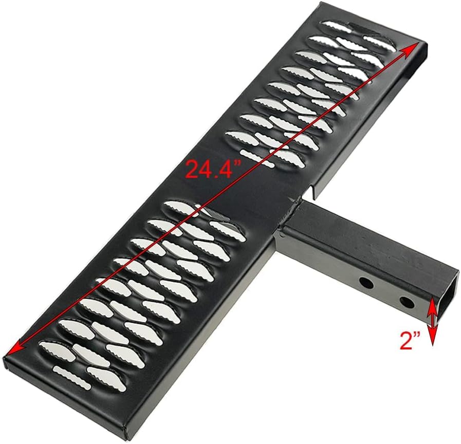 Black Universal Hitch Step Anti Slip Rust Towing Bumper Guard Rear H1768