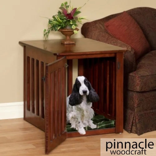 Wood Brown Maple White Large Dog Crate End Table G894940
