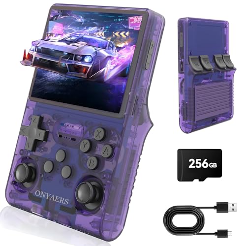 Retro Handheld Game Console with 3.5 Inch IPS Screen and 256GB Memory Card X636919