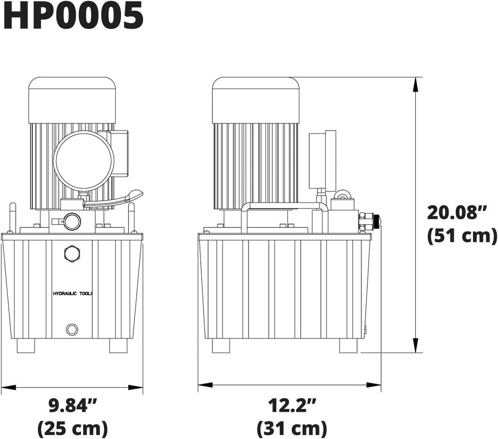 Electric Hydraulic Pump Power Pack Unit 2 Stage Single Acting 110v 10k psi 488 Cubic in Capacity E112