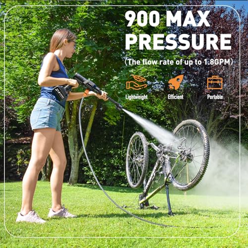 900PSI Cordless Handheld Pressure Washer with 2 Batteries B78355