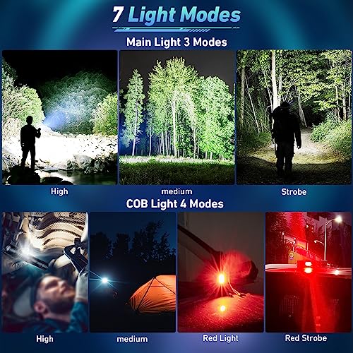 Rechargeable LED Flashlight High Lumen Super Bright COB Work Light IPX7 Waterproof L288