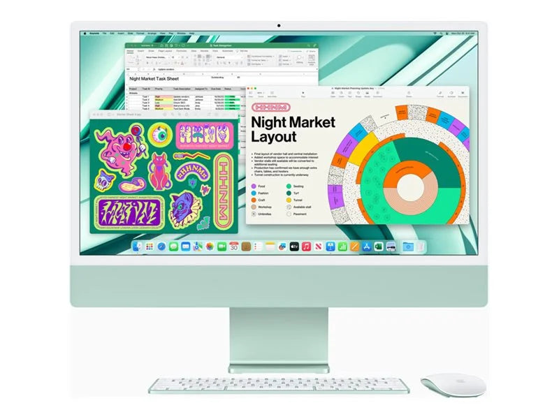 iMac with 4.5K Retina display - All-in-one - M3 - RAM 8 GB - SSD 256 GB - 8-core GPU - Wi-Fi 6E, Bluetooth 5.3 - macOS Sonoma 14.0 - LED 24" 4480 x 2520 (4.5K) G548