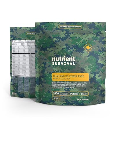 MRE Bravo Grab and Go Power Pack (8 Servings) Ready to Eat Meals, Freeze Dried Emergency Food Supply E437