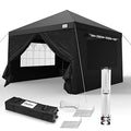 Black 10x10 Ft Pop up Canopy Tent with Window and Removable Sidewall B530