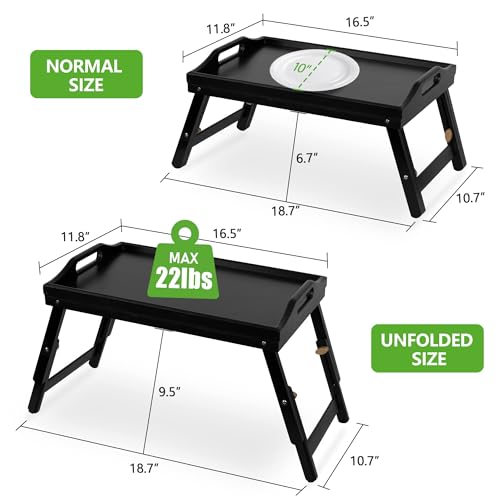 Bamboo Breakfast Bed Tray with Folding Legs O67660