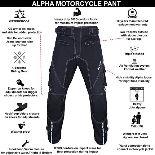 Black Motocross Pants Waist 40"-42" Inseam 34" S993