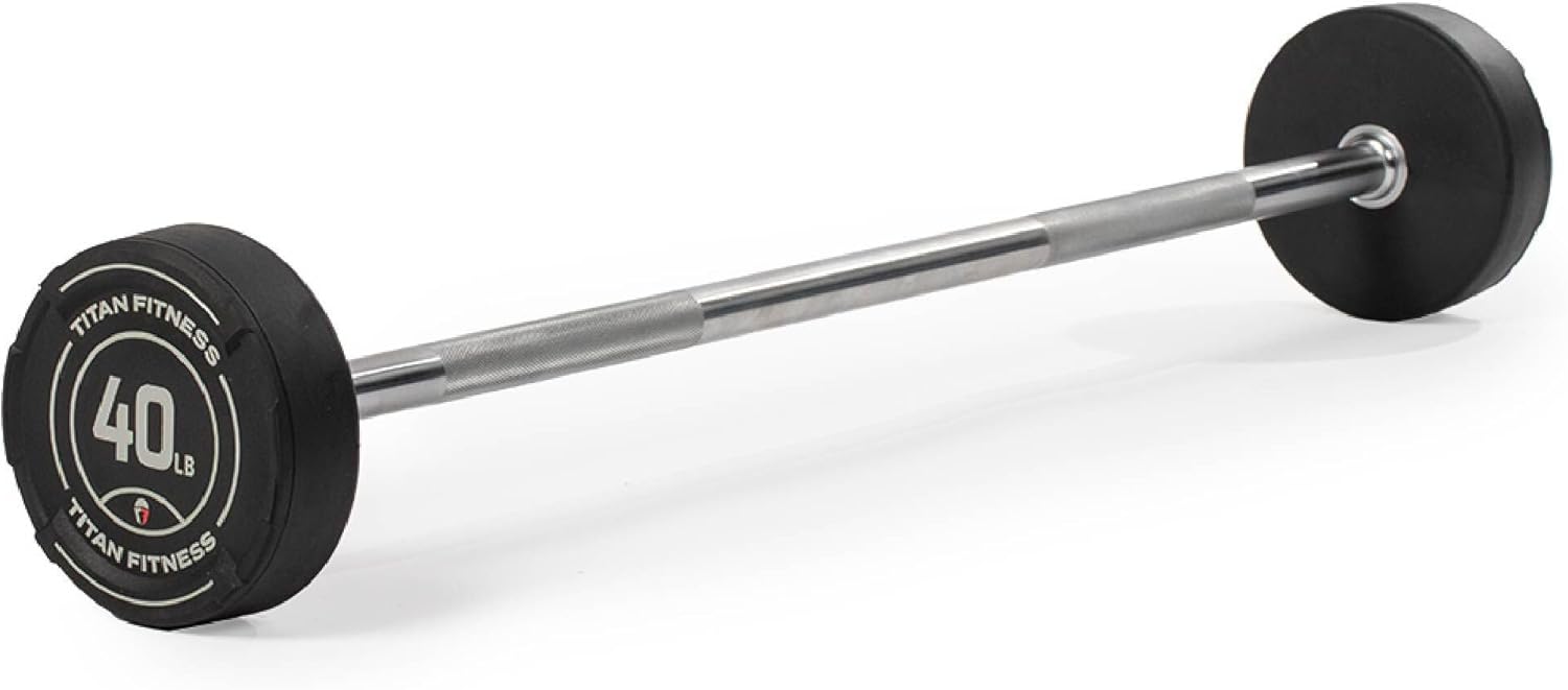 40 LB Rubber Straight Fixed Barbell E208