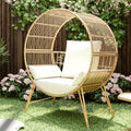 Oversized Wicker Egg Chair with Cushions O50613