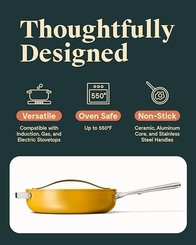 Nonstick Ceramic Sauté Pan with Lid 4.5 qt 11.8" Gray B8479