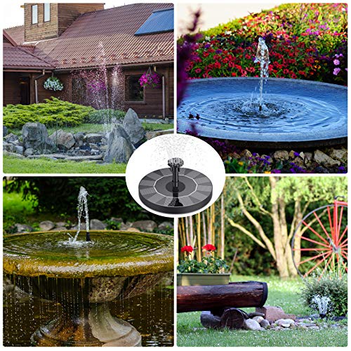 1.5W Solar Bird Bath Fountain Pump with 6 Nozzles X66986