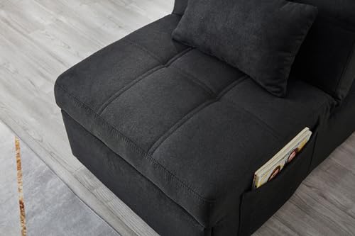 3-in-1 Adjustable Linen Sofa Bed D738581