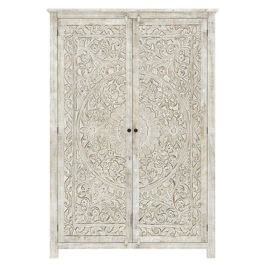 Vintage Carved Wooden Armoire A553