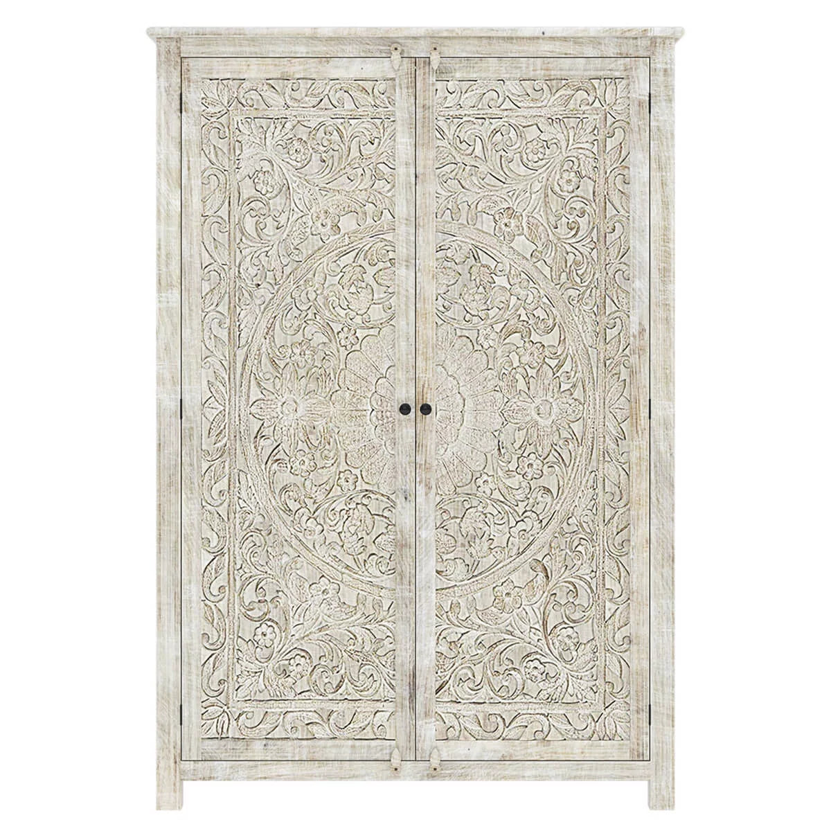 Vintage Carved Wooden Armoire A553