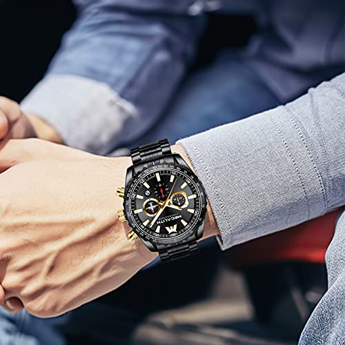 Mens Analog Quartz Chronograph Military Watch 46mm Stainless Steel X991100