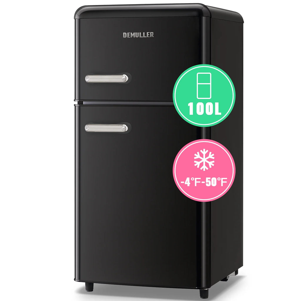 3.5 Cu. ft Mini Fridge Double Door Refrigerator Black R1622