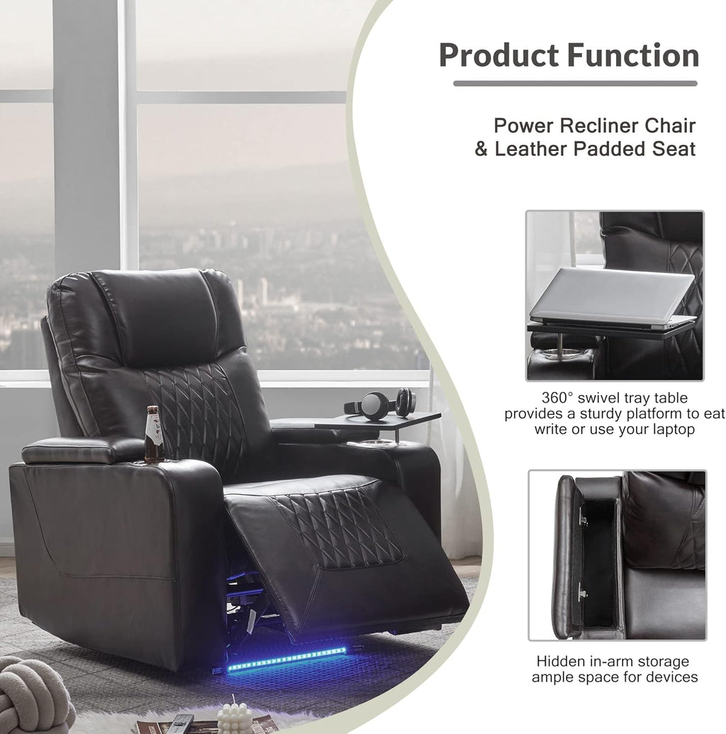 Power Recliner Chair with USB Port and Cup Holders G976958