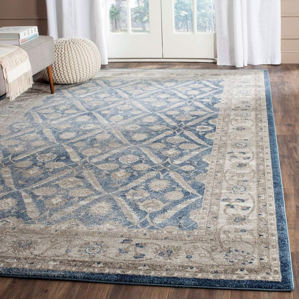 9' x 12' Blue & Beige Vintage Oriental Area Rug N818887