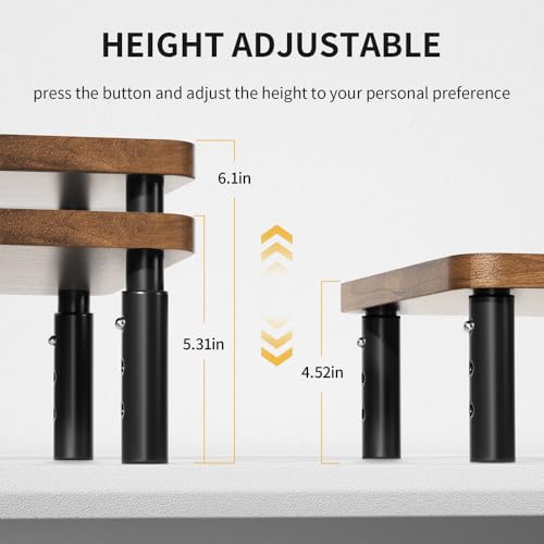 Black Wooden Monitor Stand Riser with Drawer E943