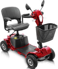 4 Wheel Mobility Scooter with Lights Collapsible Compact Travel Basket Extended Battery P168