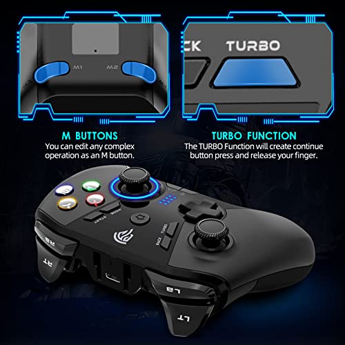 Wireless Gaming Controller with Dual Vibrate and 4 Customized Keys G6288