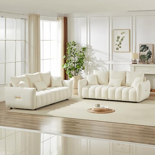 Black Oversized 3 Seater Boucle Sofa with 3 Pillows N5025