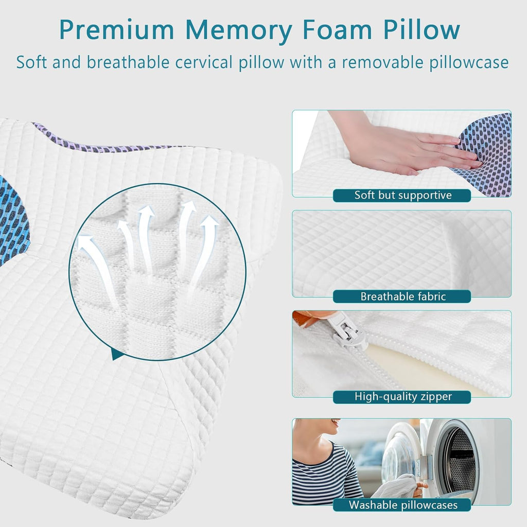 Ergonomic Memory Foam Cervical Pillow with Pillowcase P160