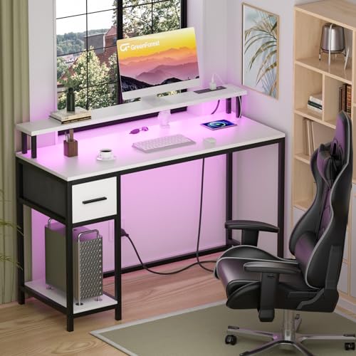 Walnut Computer Desk with Drawers 47 inch K603