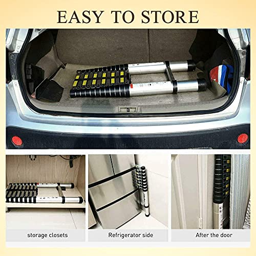20.5ft Aluminum Telescoping Ladder with 2 Roof Hooks J870