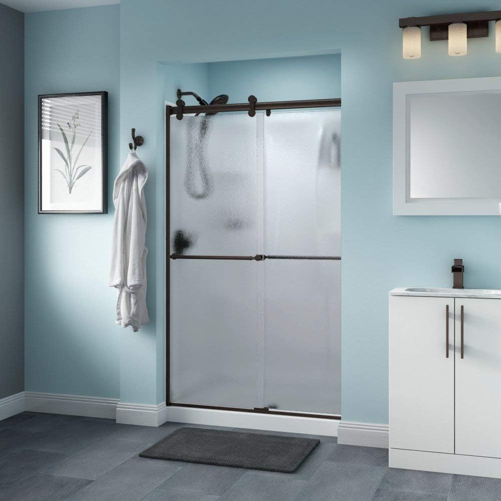 Semi-Frameless Sliding Shower Door 48in.x71in, Nickel Track T993784