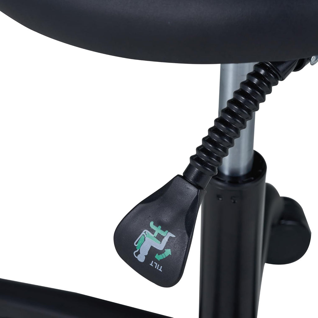Black Ergonomic Saddle Stool with Aluminum Base L78073