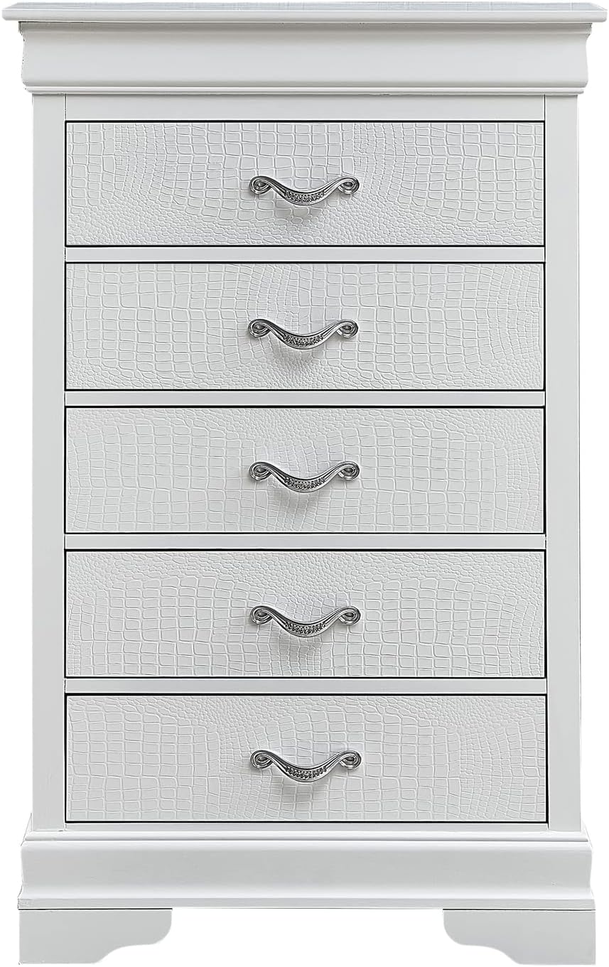 5 Drawer Chest in Pearl White S253179