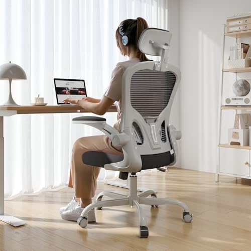 Black Ergonomic High Back Desk Chair with Flip-up Armrests B988