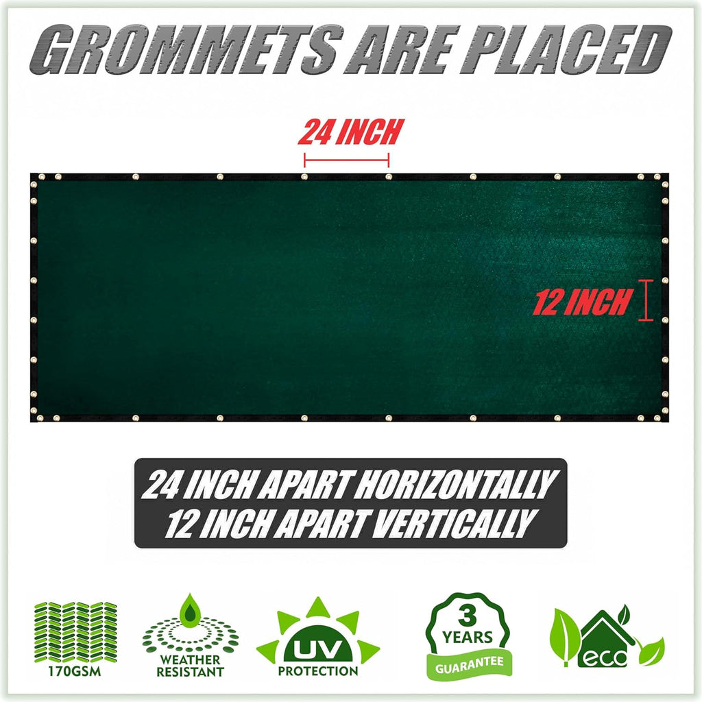 Green Fence Privacy Screen Fabric Shade Tarp Mesh Cloth H926