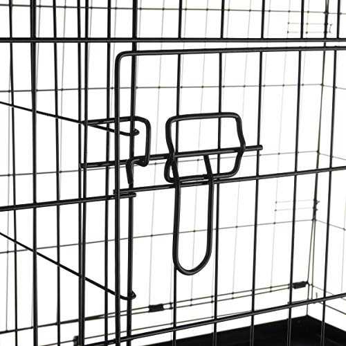 42-Inch Collapsible Dog Crate with Divider Wall Panel (Black) I710924