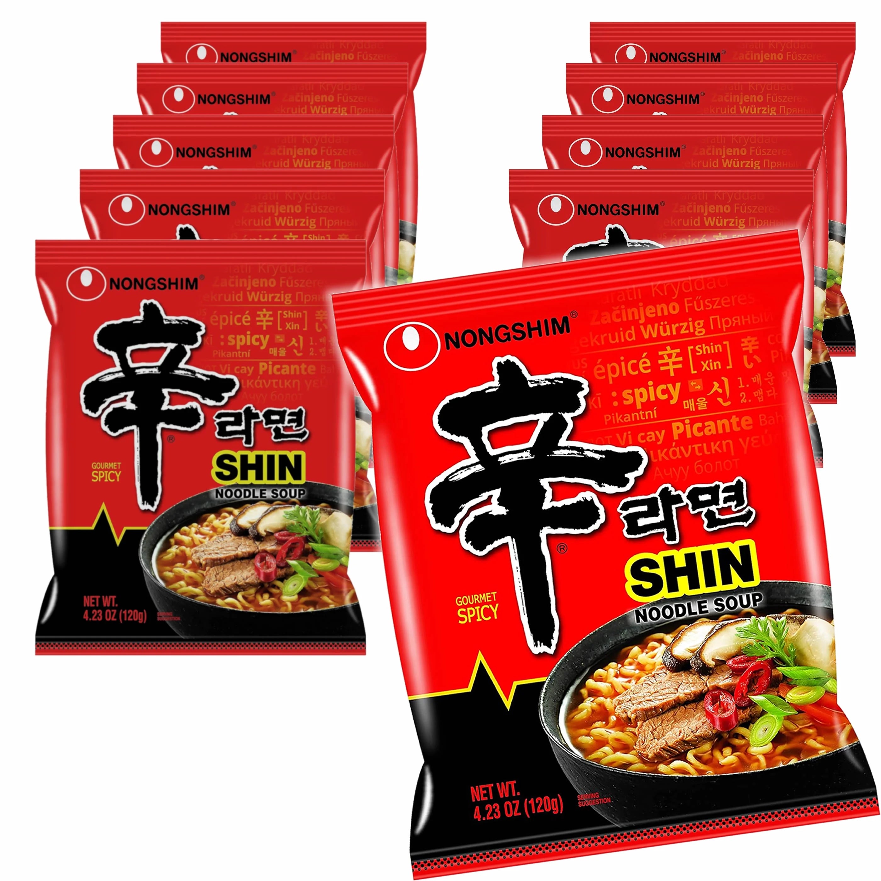 Nongshim SHIN Ramen Spicy Soup Noodles (10 Pack) O583