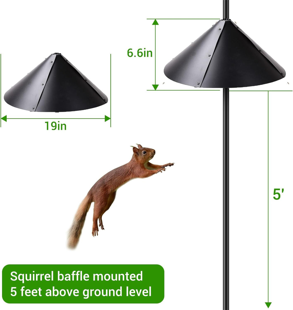 Black 1 Pack Squirrel Baffle for Bird Feeder Pole G10653