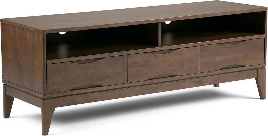 60 inch Solid Wood TV Media Stand in Walnut Brown P641084