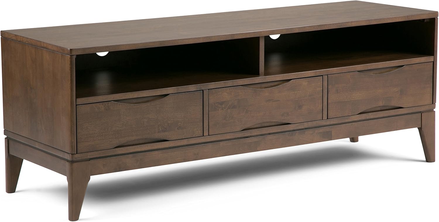 60 inch Solid Wood TV Media Stand in Walnut Brown P641084