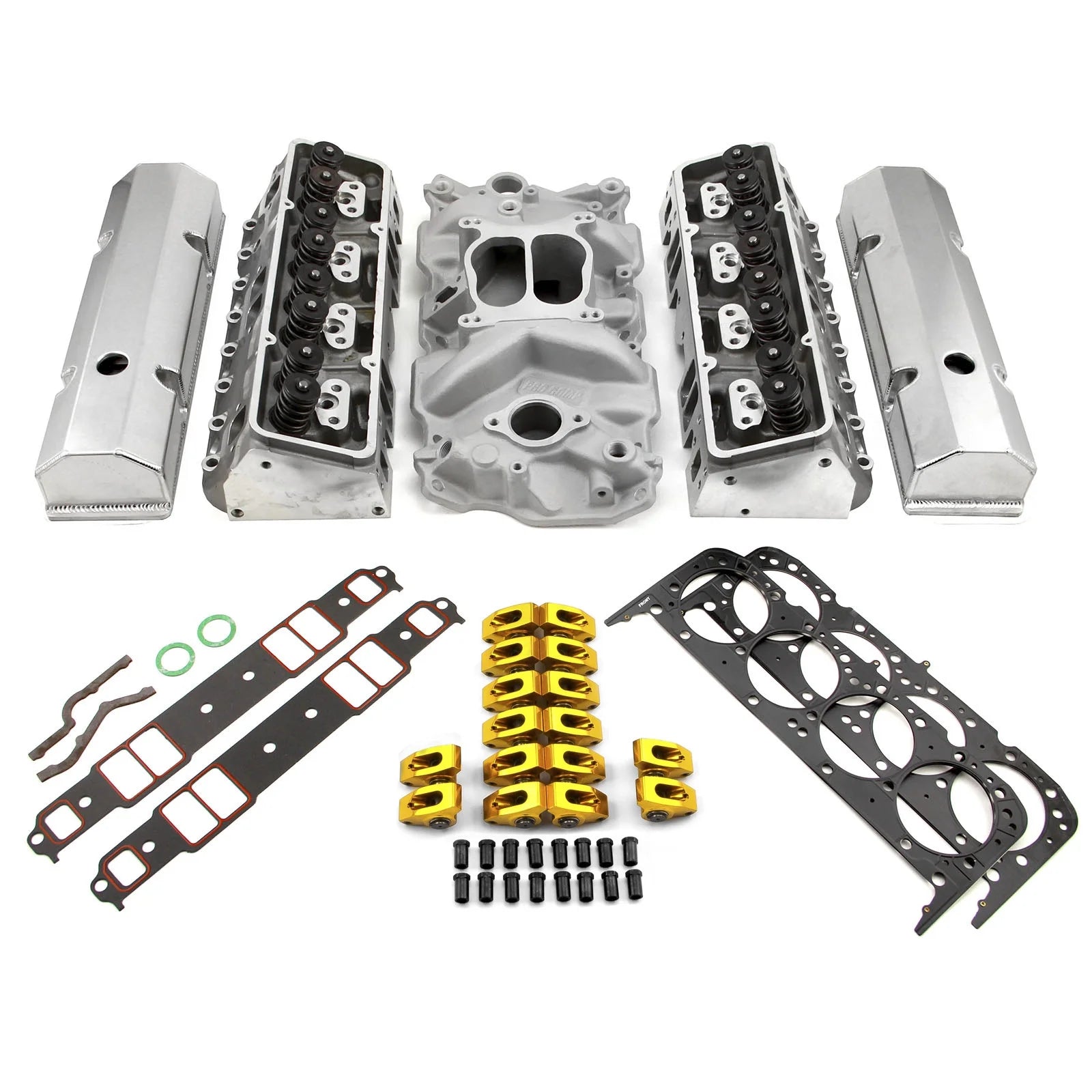 Fits Chevy SBC 350 Hyd FT 210cc Angle Plug Cylinder Head Top End Engine Combo Kit C614