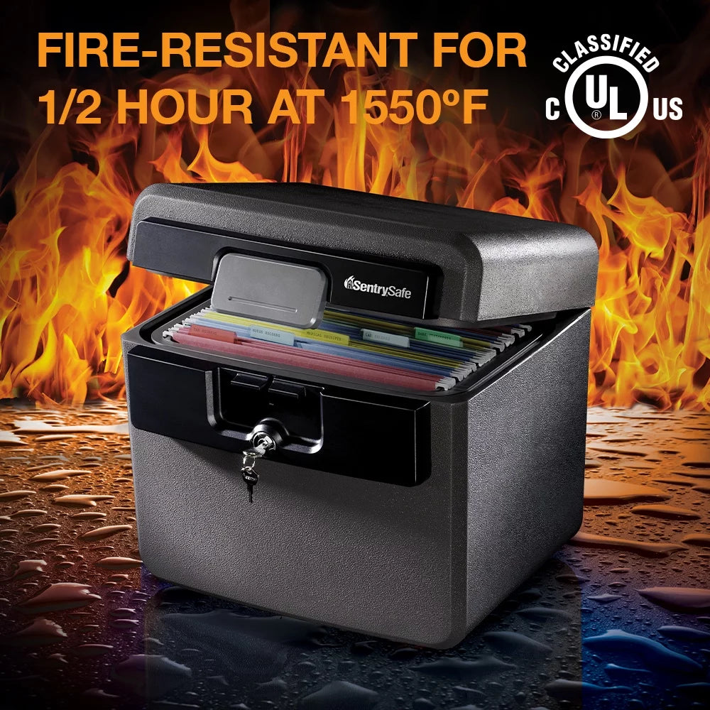 Fire-Resistant Water-Resistant Key Lock Safe Box 0.65 cu. ft. P470074
