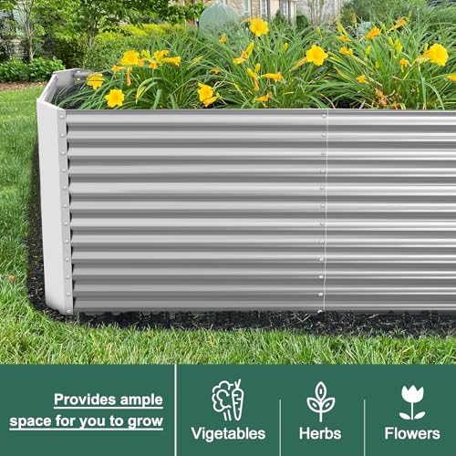 8x4x3ft Rectangular Galvanized Raised Garden Beds B108