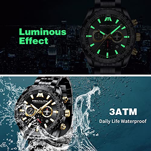 Mens Analog Quartz Chronograph Military Watch 46mm Stainless Steel X991100