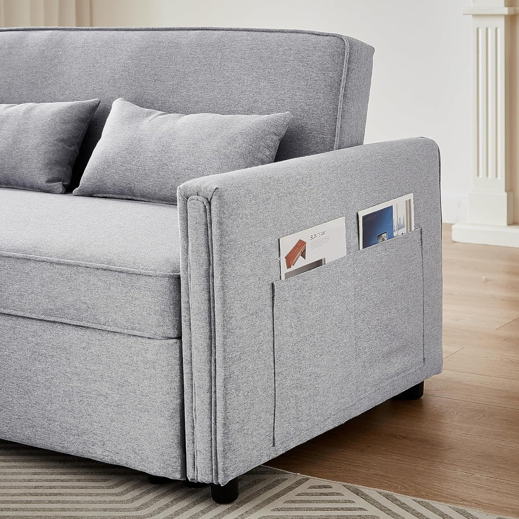Small Sleeper Sofa Bed with 2 Lumbar Pillows B9905