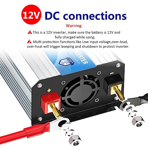 1200 Watt Pure Sine Wave Power Inverter 12V DC to 120V with USB Ports M56459